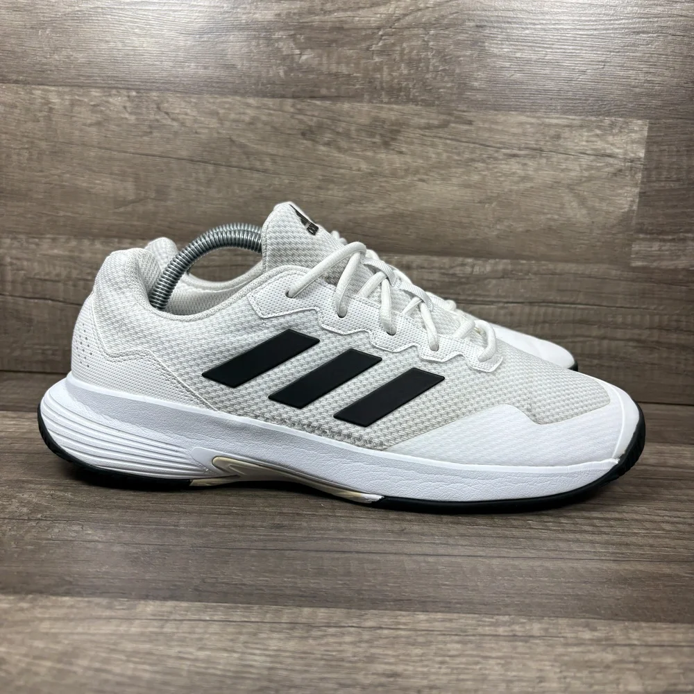 Adidas GameCourt 2 White Black Mens US Size 9.5 EUR 43.3 GW2991 Sneakers